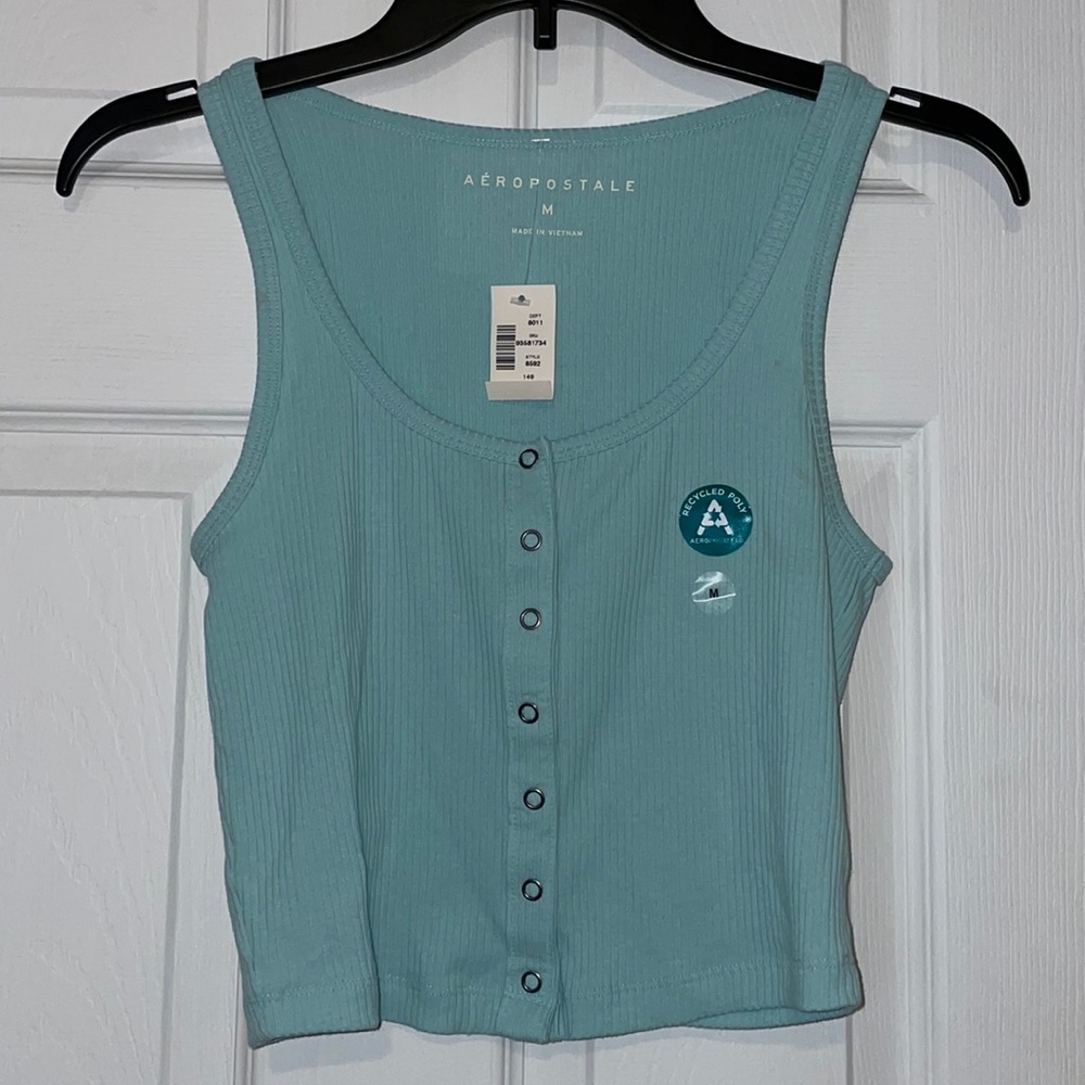 Buttoned Crop Tank Top
